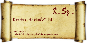 Krohn Szebáld névjegykártya
